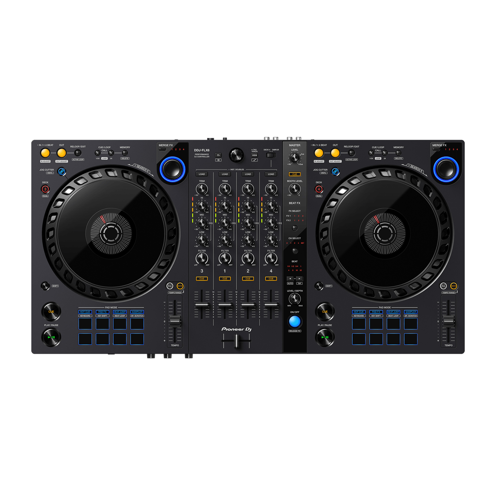 Pioneer DJ】7万円台の4chコントローラー『DDJ-FLX6』発売！対応ソフト
