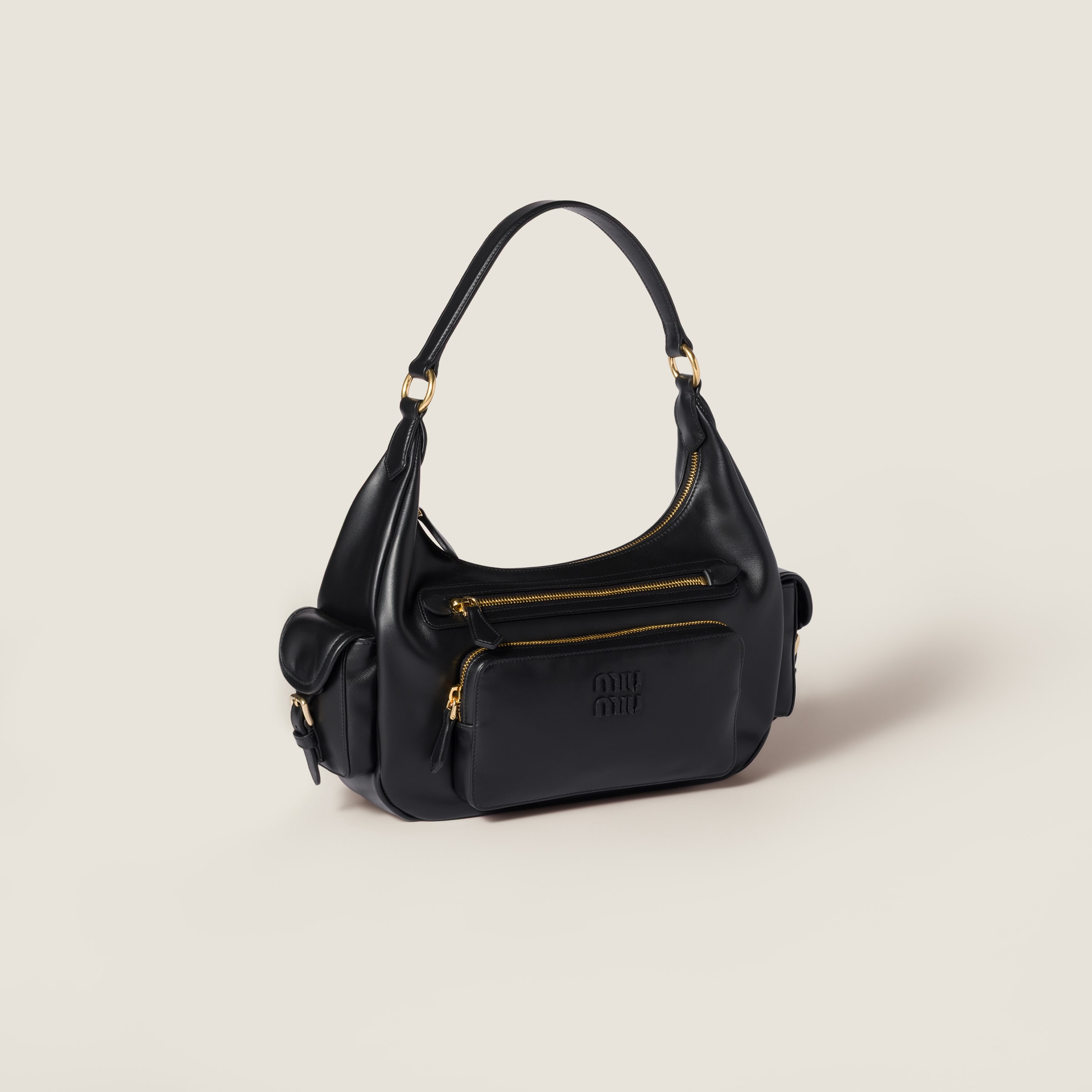 Black Pocket Leather Bag | Miu Miu