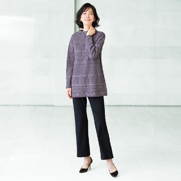 五泉ジャカードセーター | 京都通販ミセスのファッション館・本店