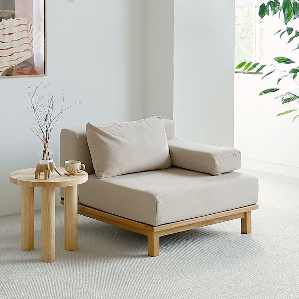 SIEVE rect unit 1人掛けソファ カバーリング 洗える ベージュ｜miion