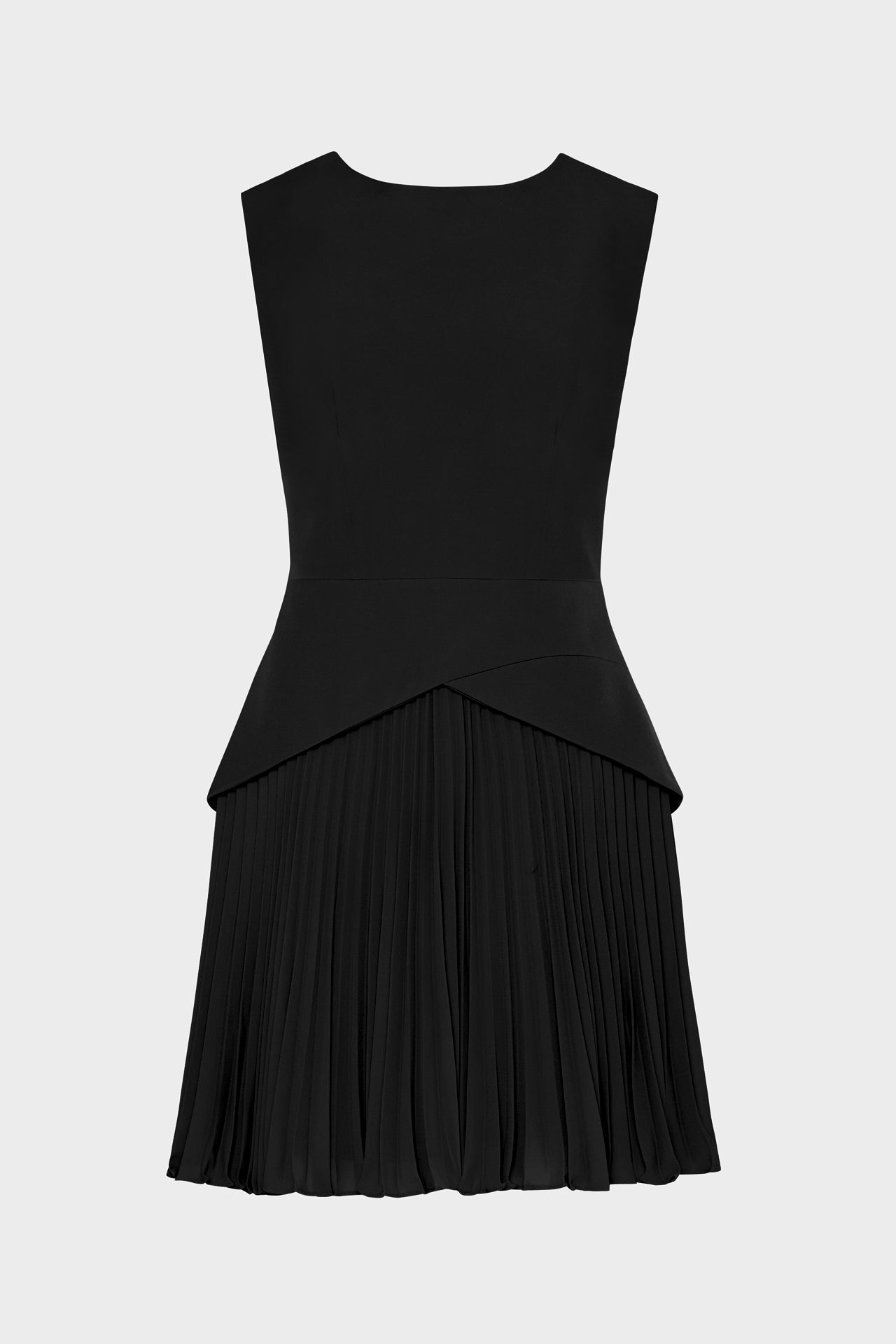 Haddy Pleated Mini Dress in Black | MILLY