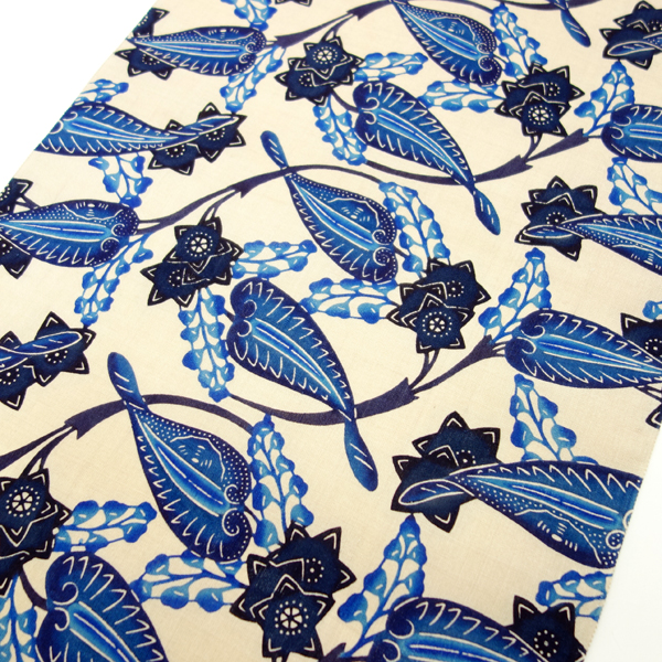 オンラインカタログ]【琉球紅型 城間 栄順 作】九寸名古屋帯 葵 小千谷