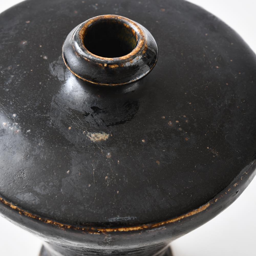 中国 磁州窯 黒釉 花瓶 ｜ みんげい おくむら （日本と世界の民芸）