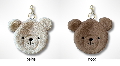 テディベア クマ キーホルダー ポーチ 小物入れ ボアタイプ ママ