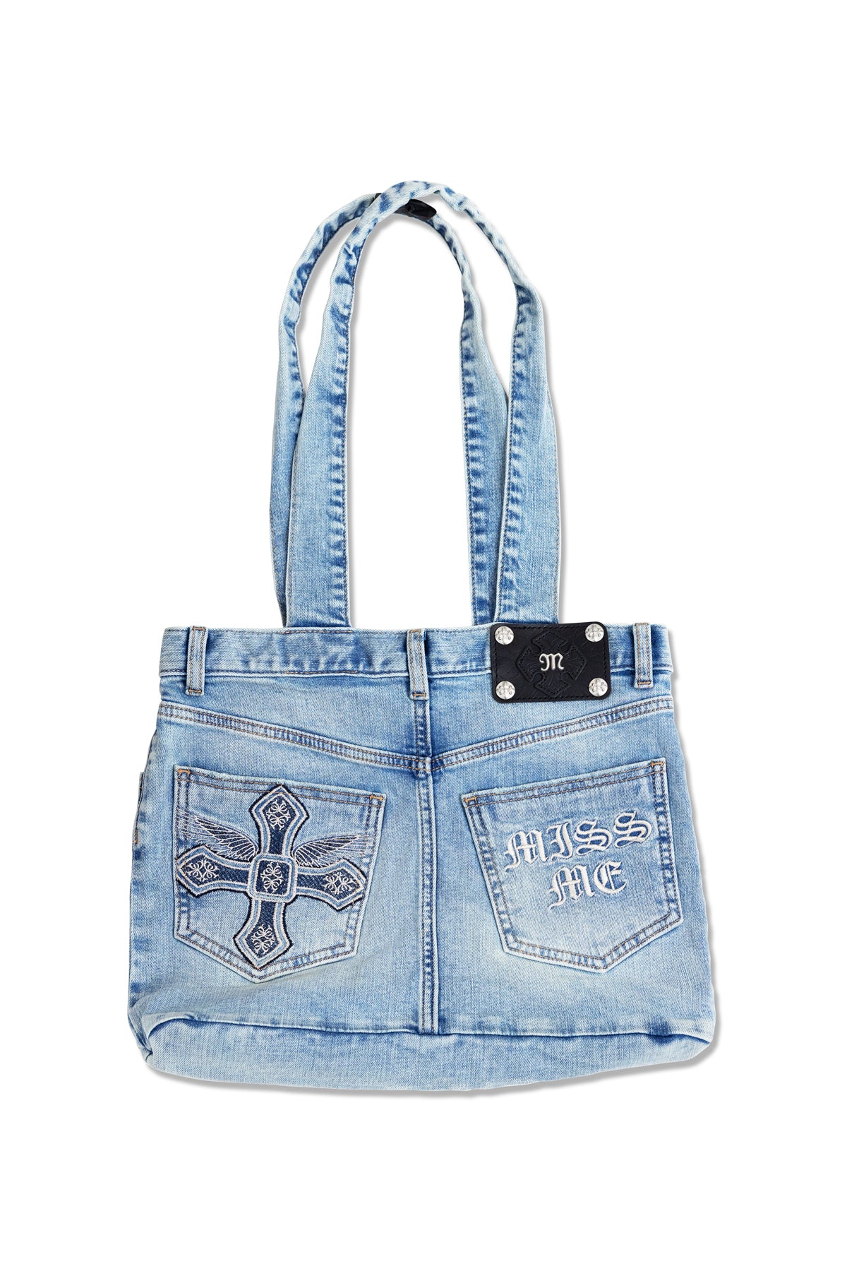 Miss Me Denim Tote | Only $49.00 | Light Denim | Miss Me