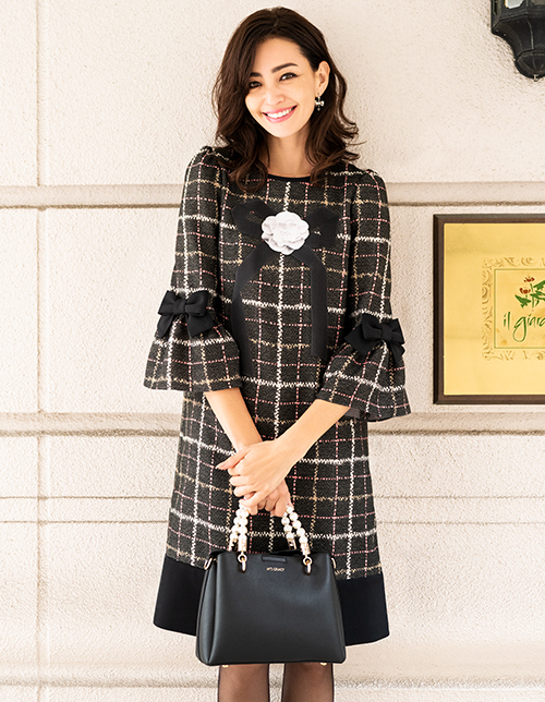 Tweed like Print One-piece | msgracy