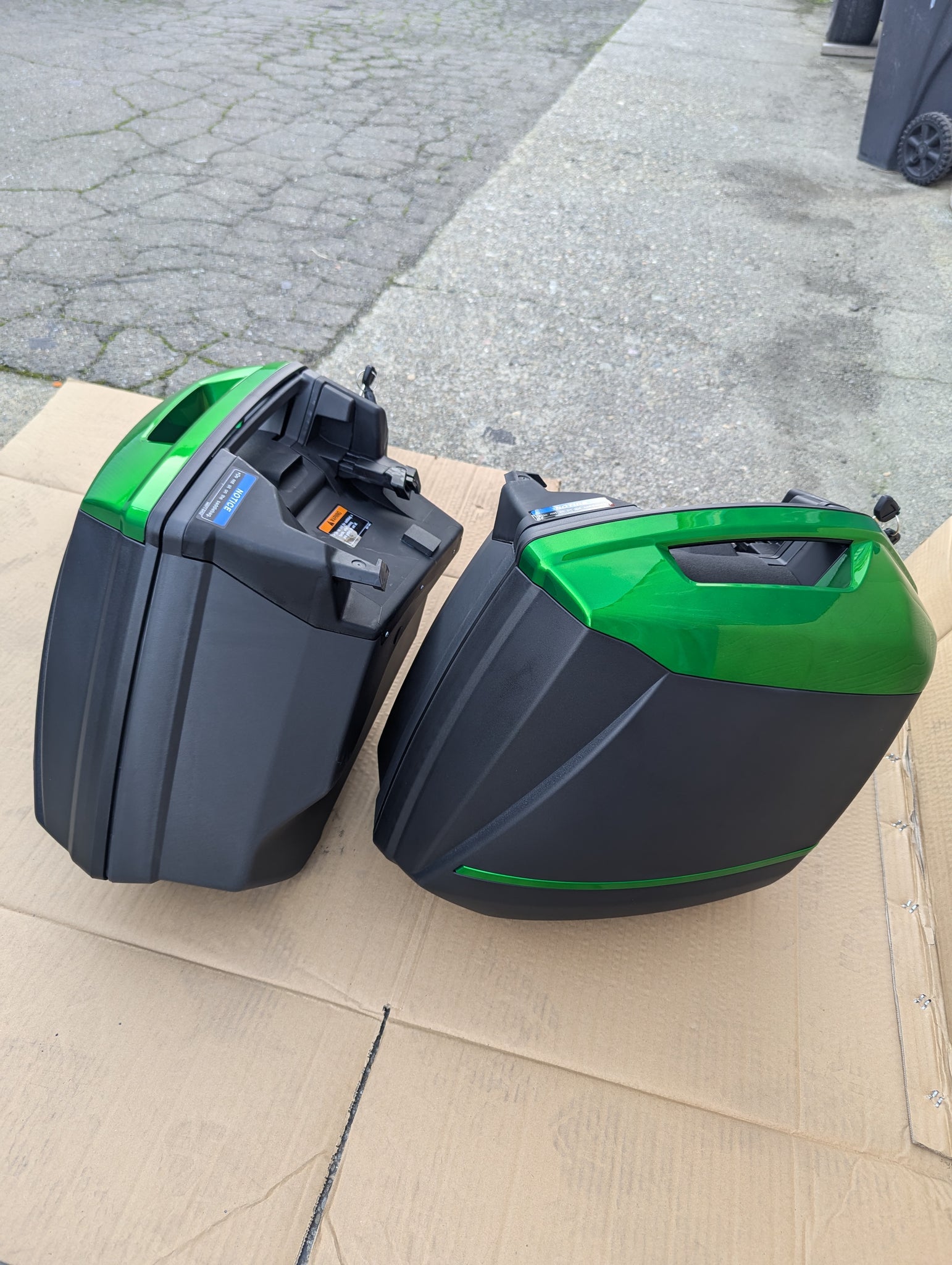 Green Improved 38L saddlebags Paniers for Kawasaki Versys 650