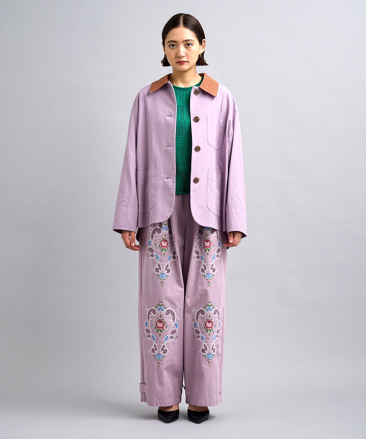 ビーズフラワー刺繍ジャケット | MUVEIL Online Shop