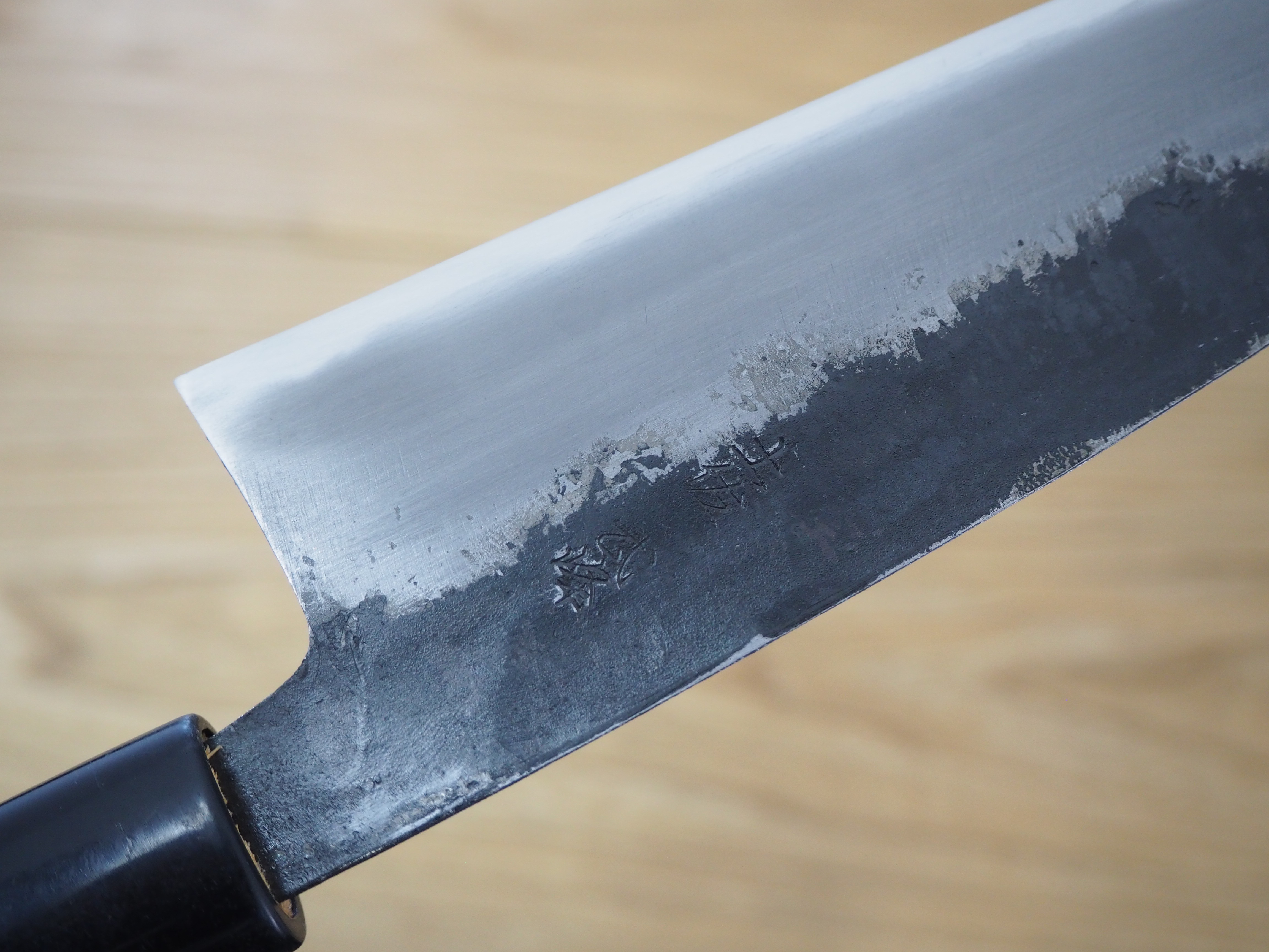 武峰作 黒打三徳包丁・5寸5分（上研ぎ仕上げ） | 和式鍛造ナイフ専門店