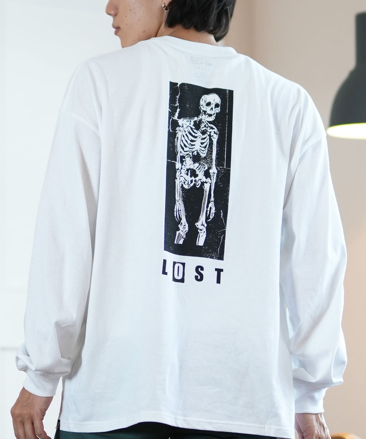 LOST ロスト 長袖 Tシャツ メンズ ロンT バックプリント DRAINED