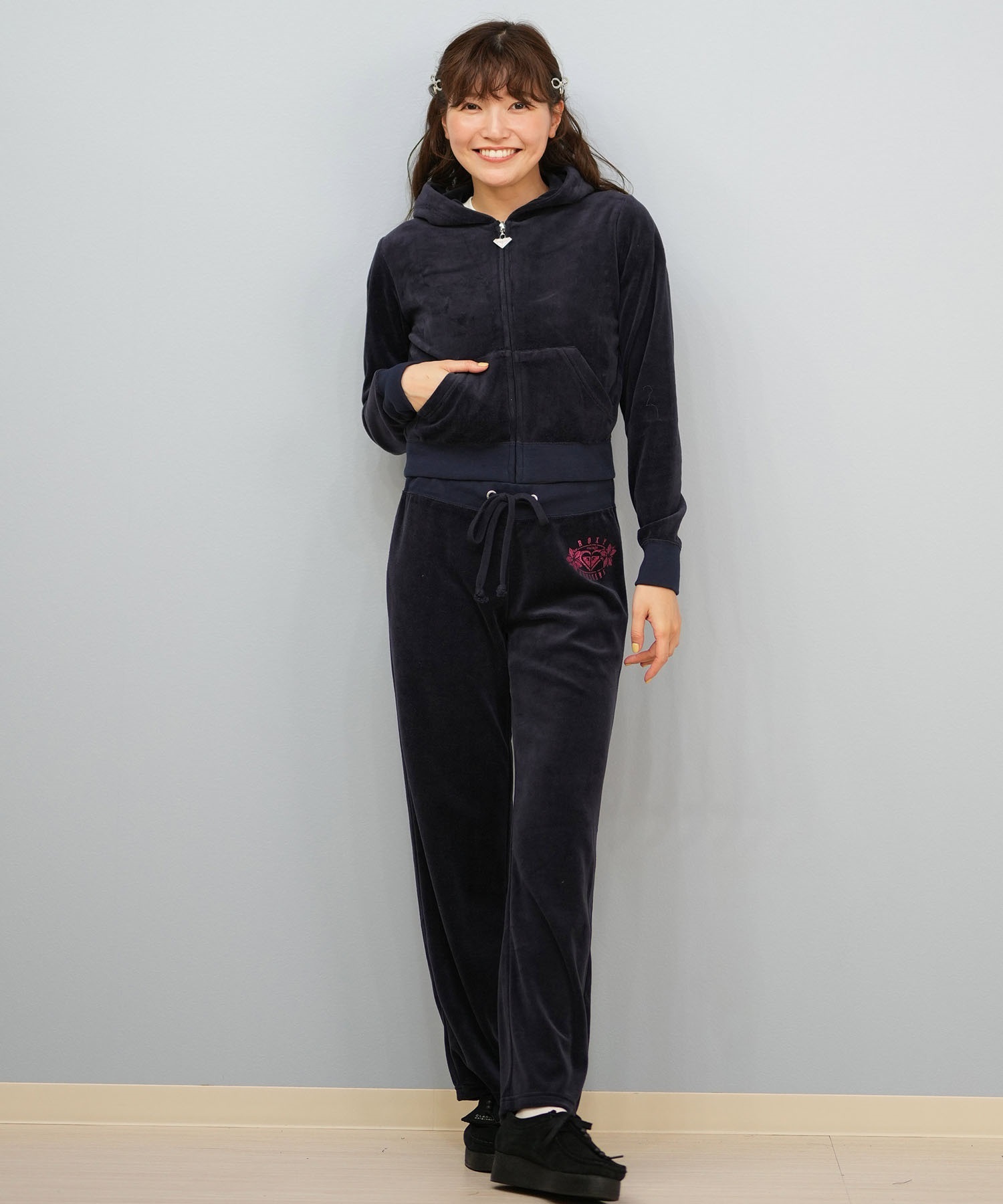 ROXY ロキシー × MANA ロングパンツ レディース ベロア セットアップ