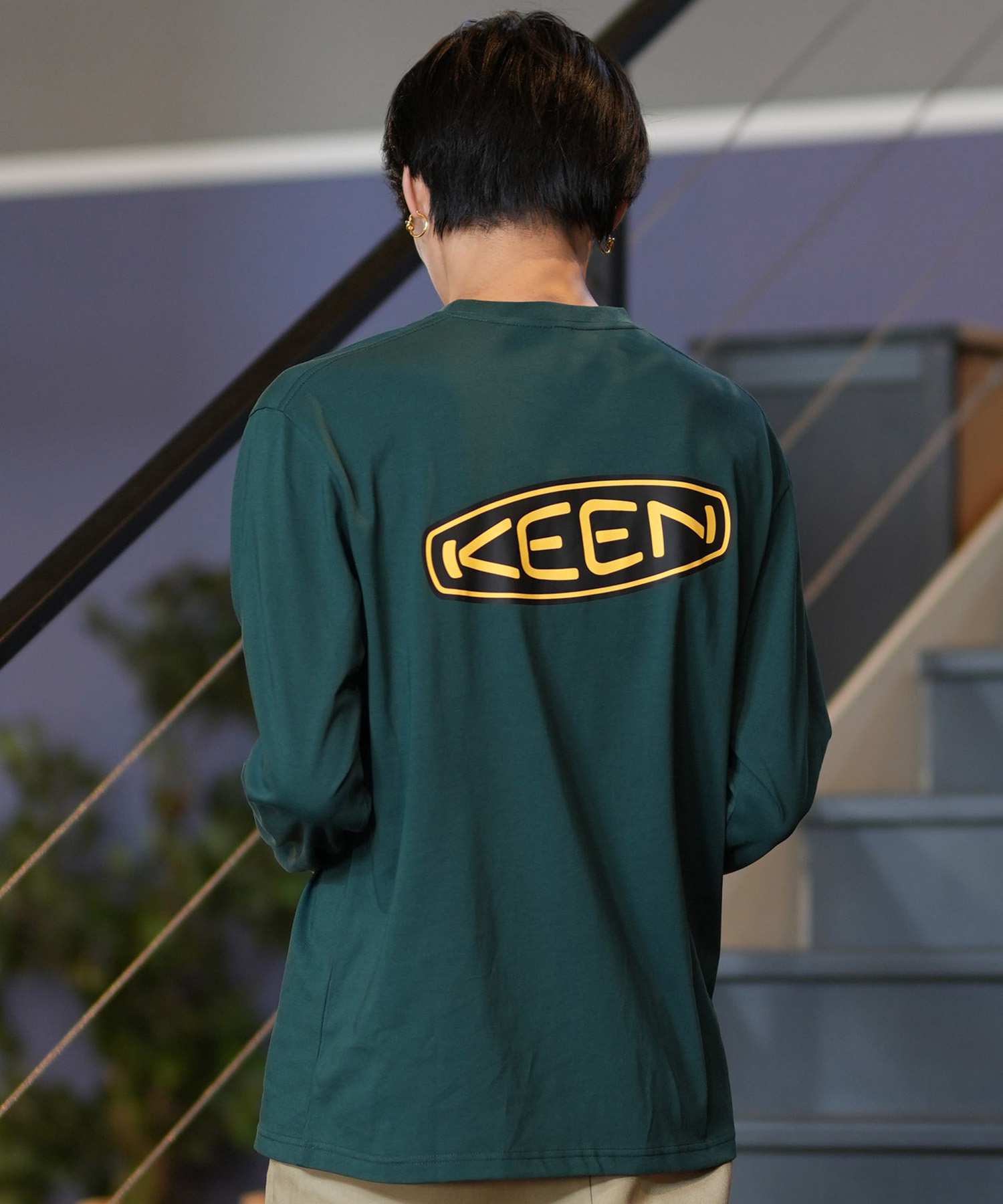 KEEN キーン 長袖 Tシャツ メンズ ロンT バックプリント 吸汗速乾
