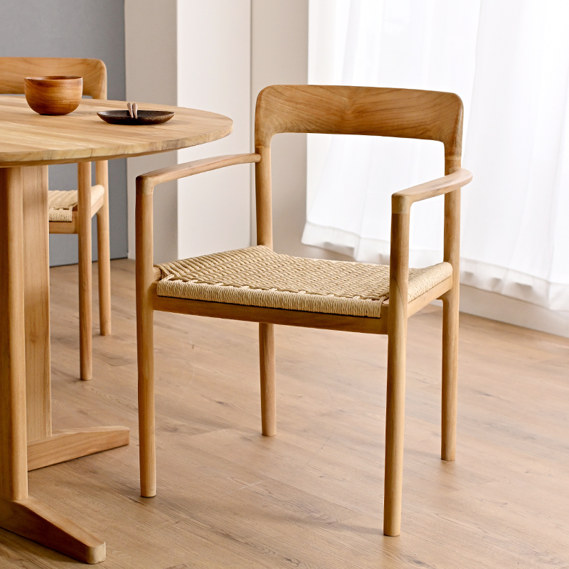 HOKOS ダイニングチェア チーク無垢材 ペーパーコード C370RXを激安で