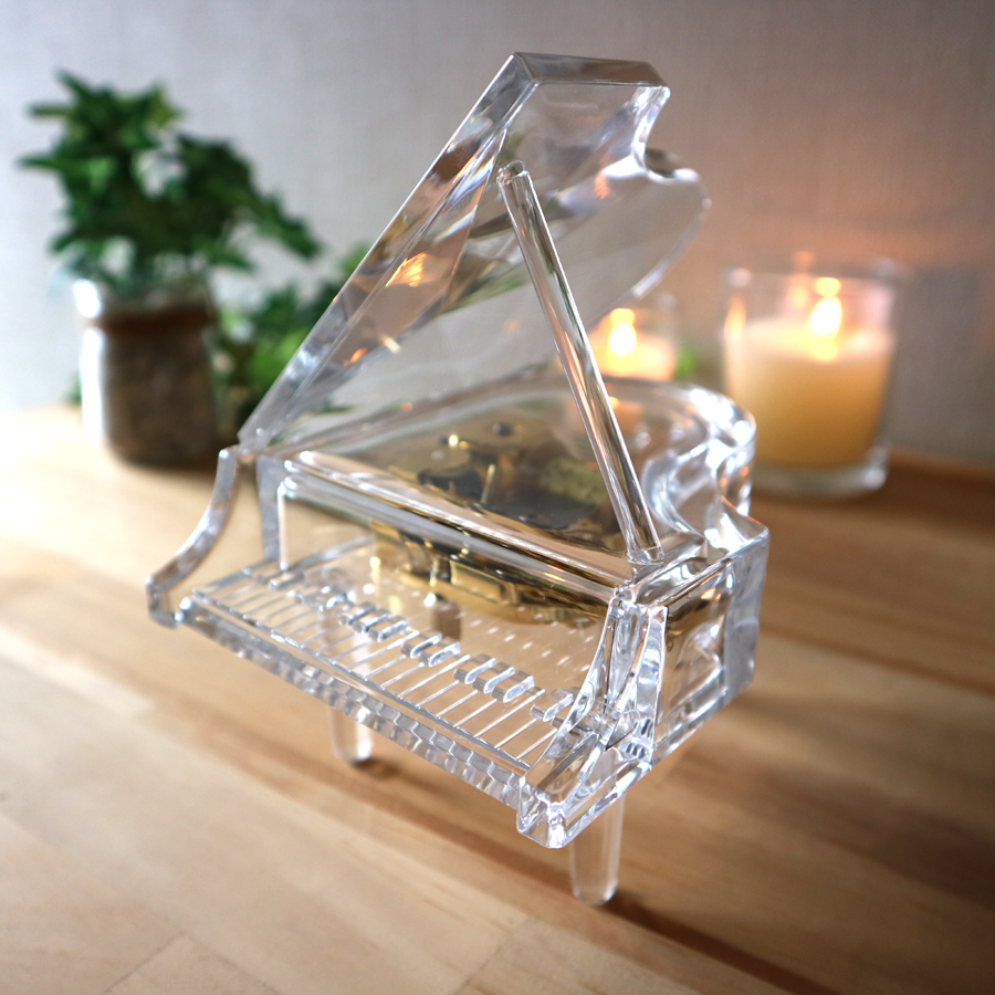 18弁】シースルーグランドピアノ オルゴール 人気曲 おしゃれ ｜株式