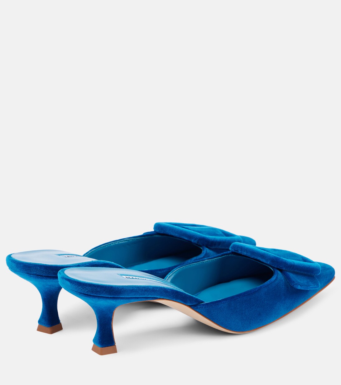 Maysale 50 velvet mules in blue - Manolo Blahnik | Mytheresa