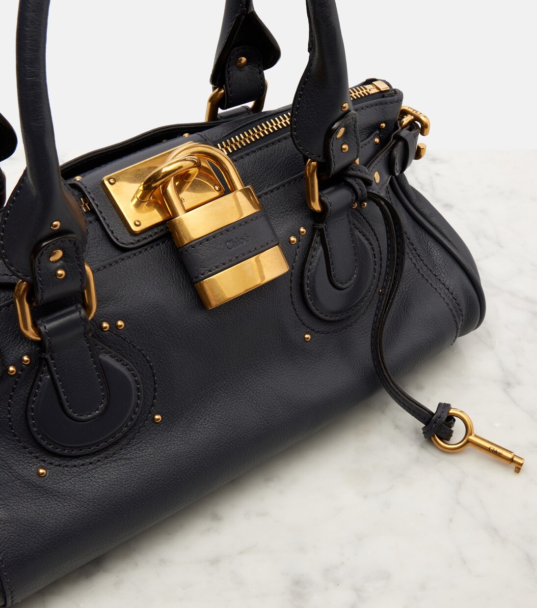 Paddington leather shoulder bag in black - Chloe | Mytheresa