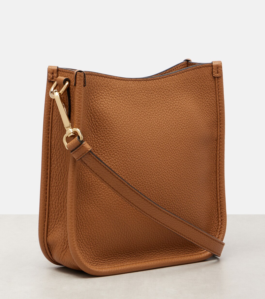 Mini leather shoulder bag in brown - Prada | Mytheresa
