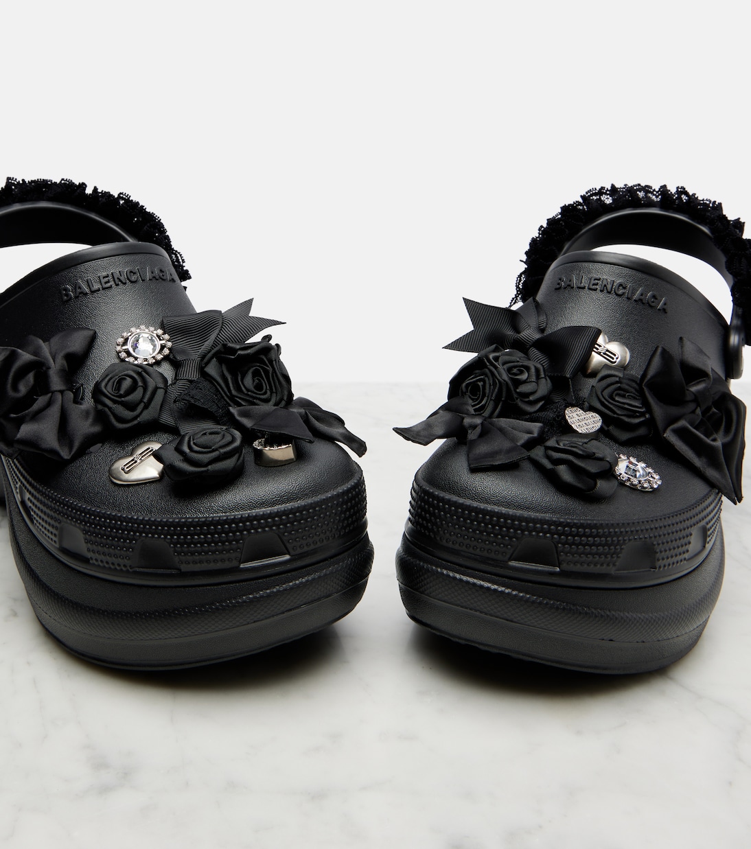 x Crocs Jibbitz platform mules in black - Balenciaga | Mytheresa