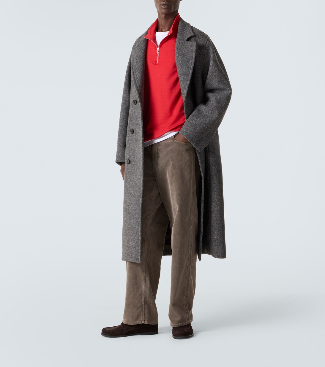 Wool-blend half-zip sweatshirt in red - Auralee | Mytheresa