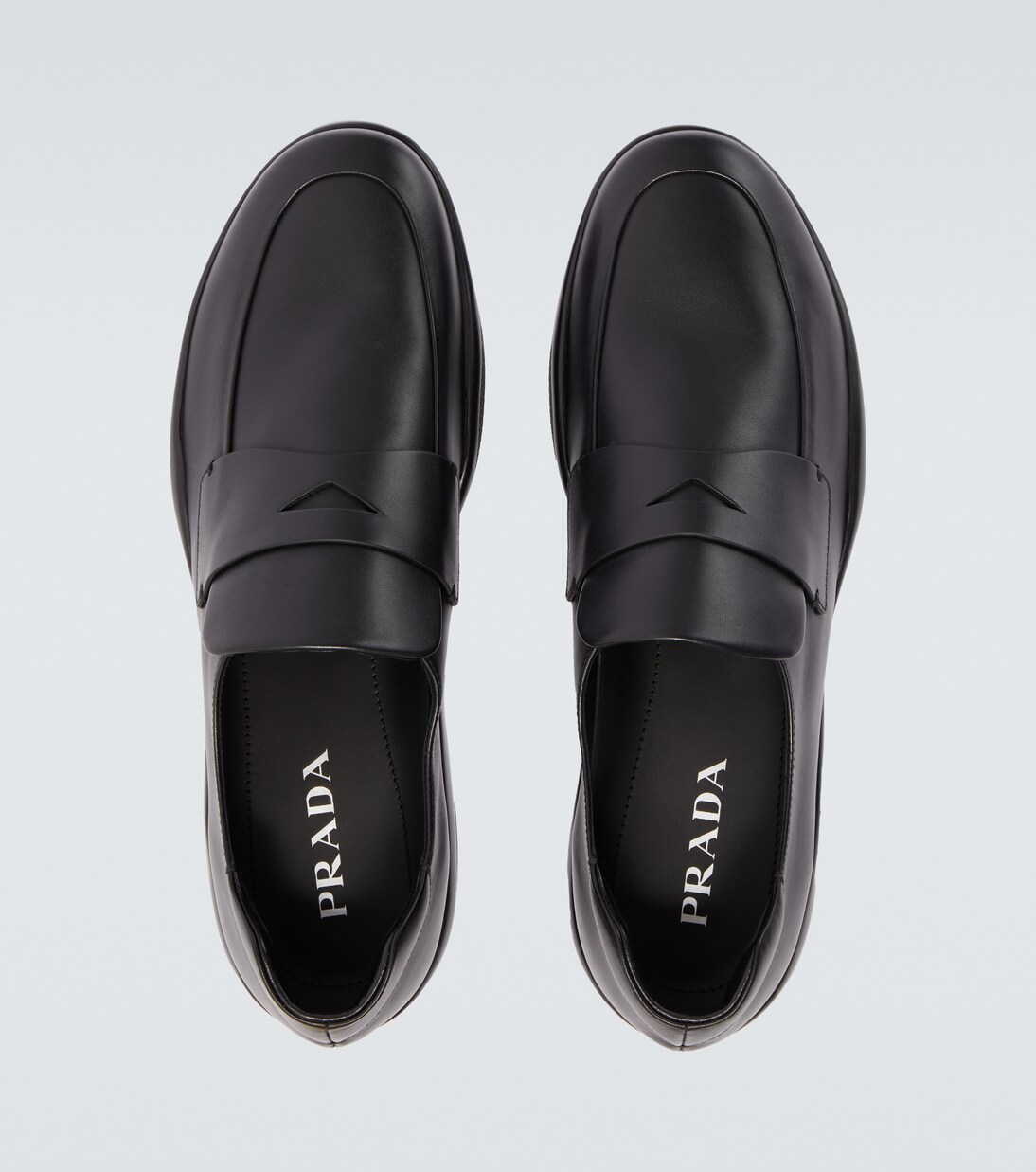 Toblach leather penny loafers in black - Prada | Mytheresa