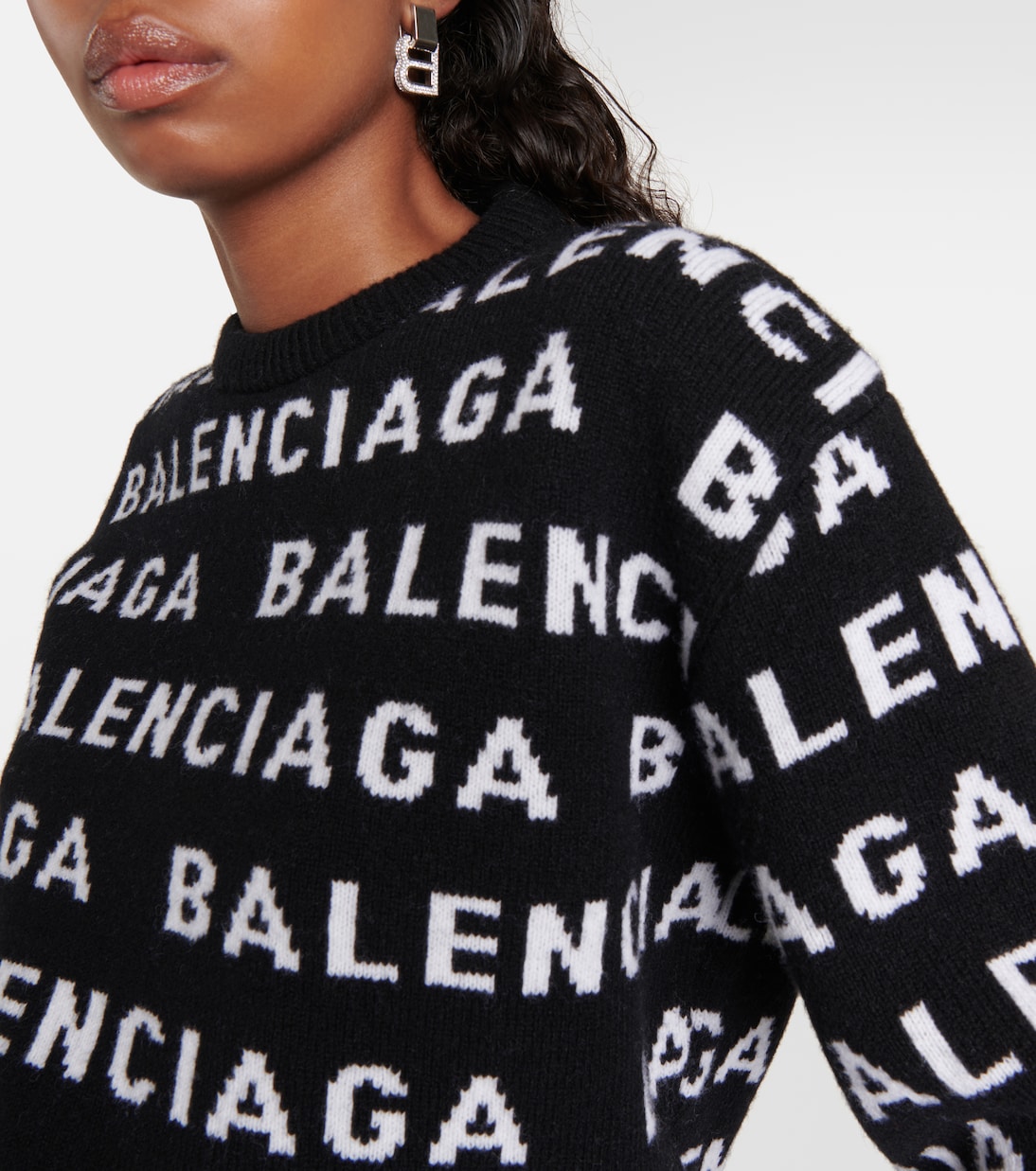Logo wool sweater in black - Balenciaga | Mytheresa