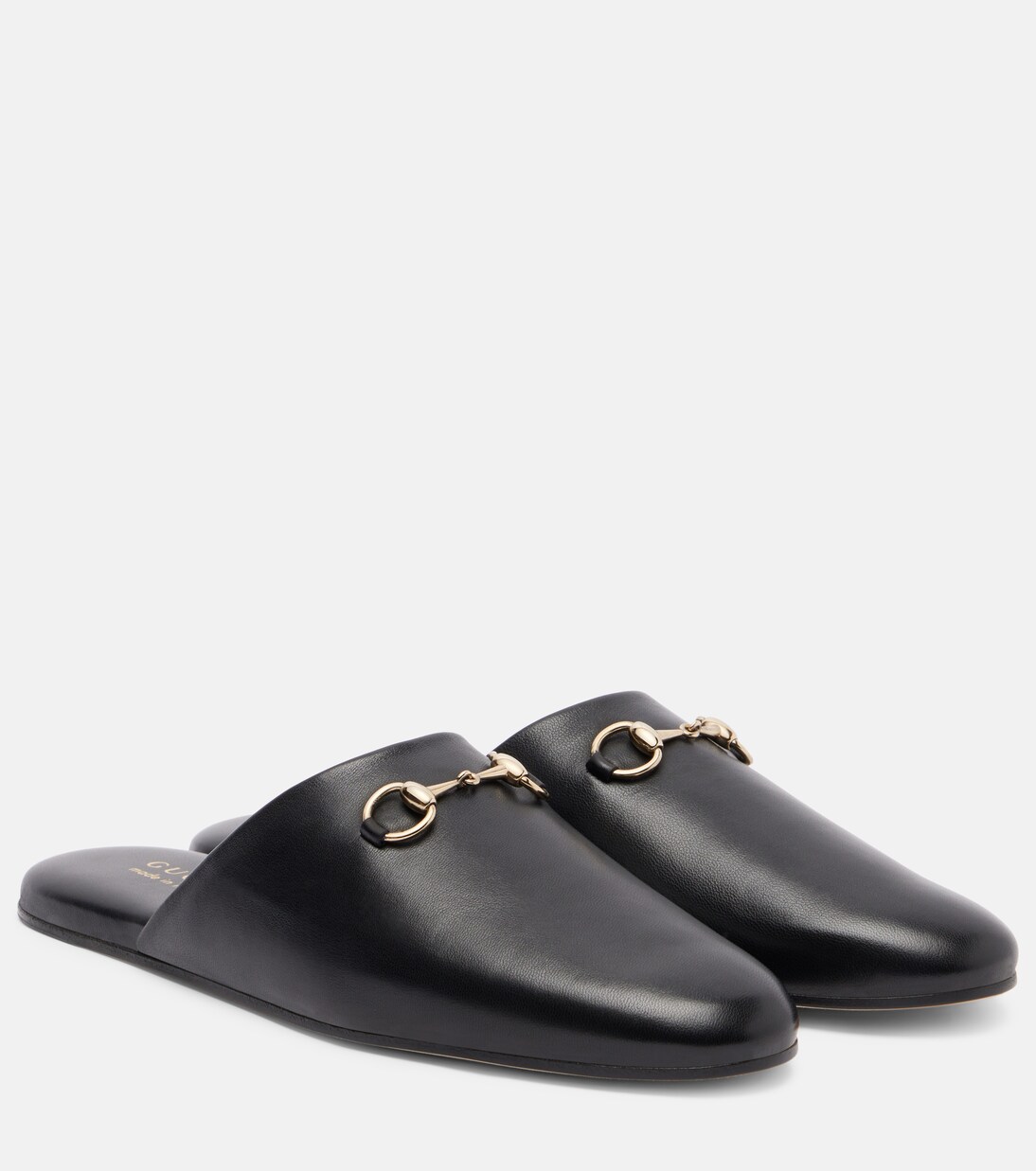 Horsebit leather mules in black - Gucci | Mytheresa