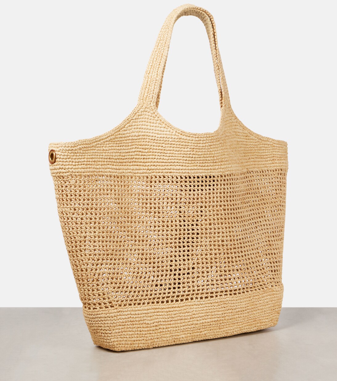 Icare Maxi raffia tote bag in beige - Saint Laurent | Mytheresa