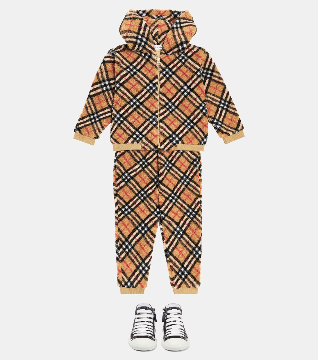 Burberry Check fleece hoodie in multicoloured - Burberry Kids