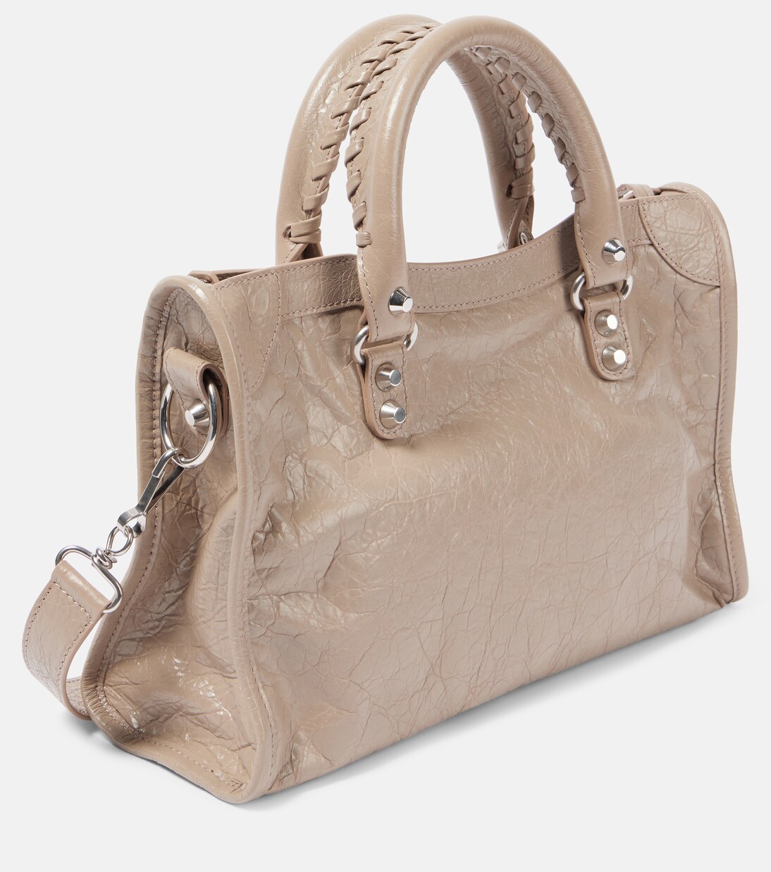 Le City Small leather tote bag in beige - Balenciaga | Mytheresa