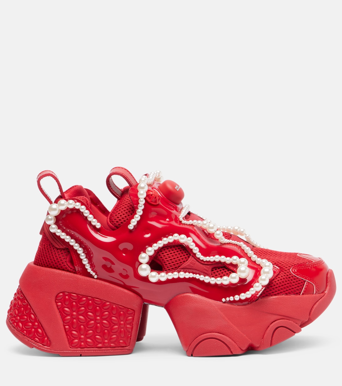 x Reebok embellished platform sneakers in red - Noir Kei Ninomiya
