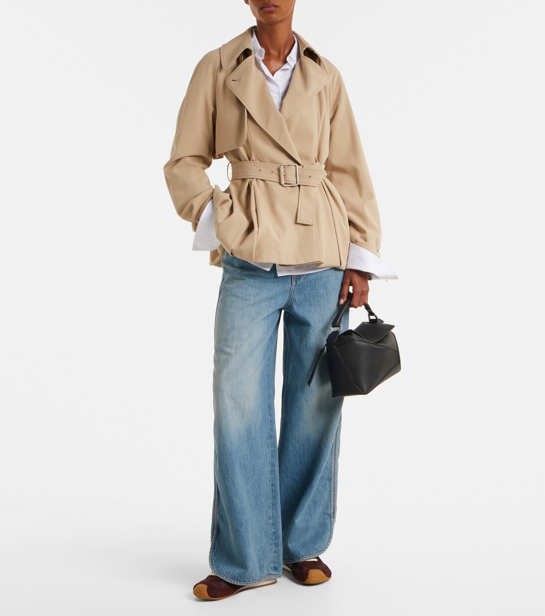 Puzzle Edge Small leather tote bag in black - Loewe | Mytheresa