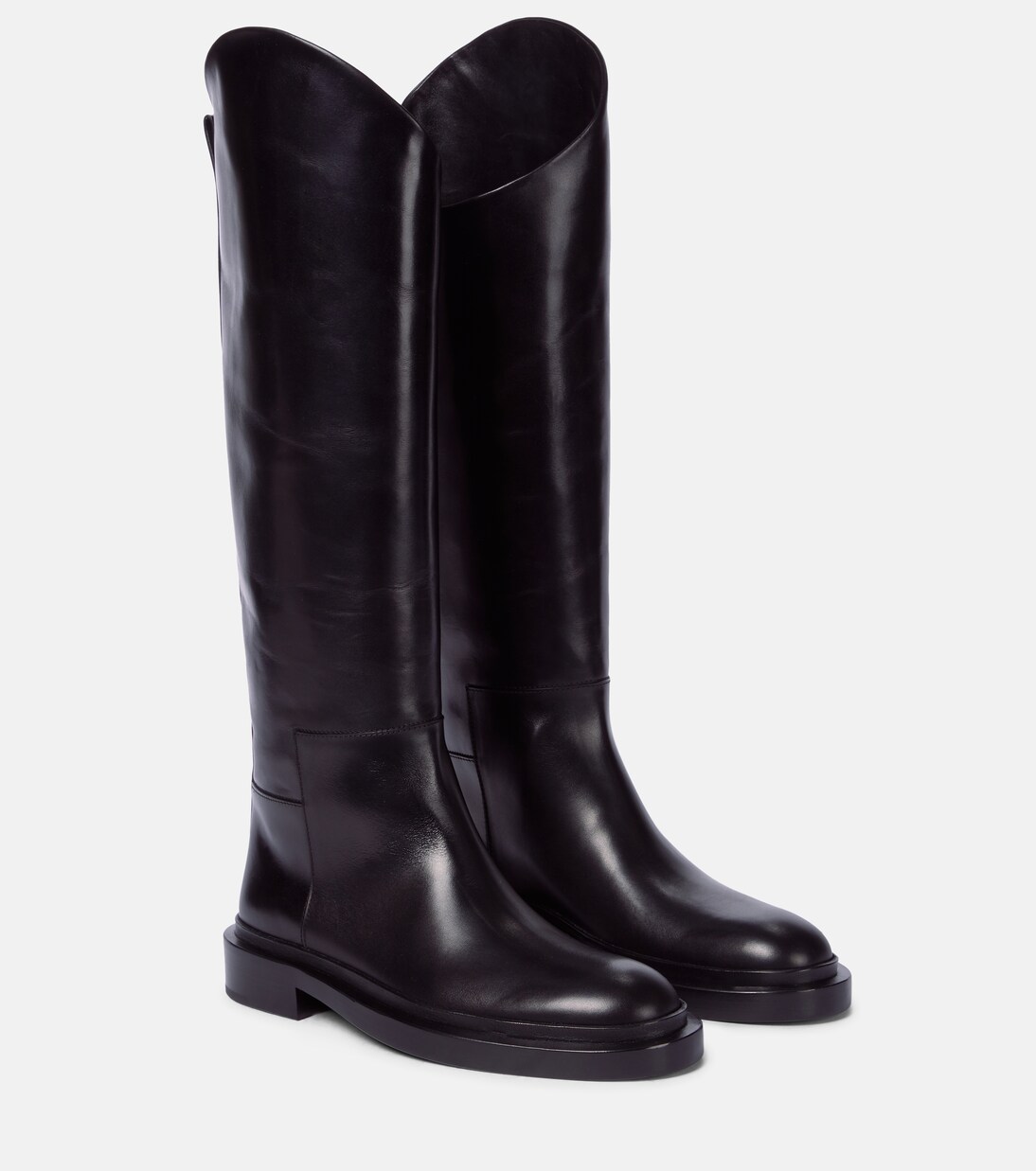Leather riding boots in black - Jil Sander | Mytheresa