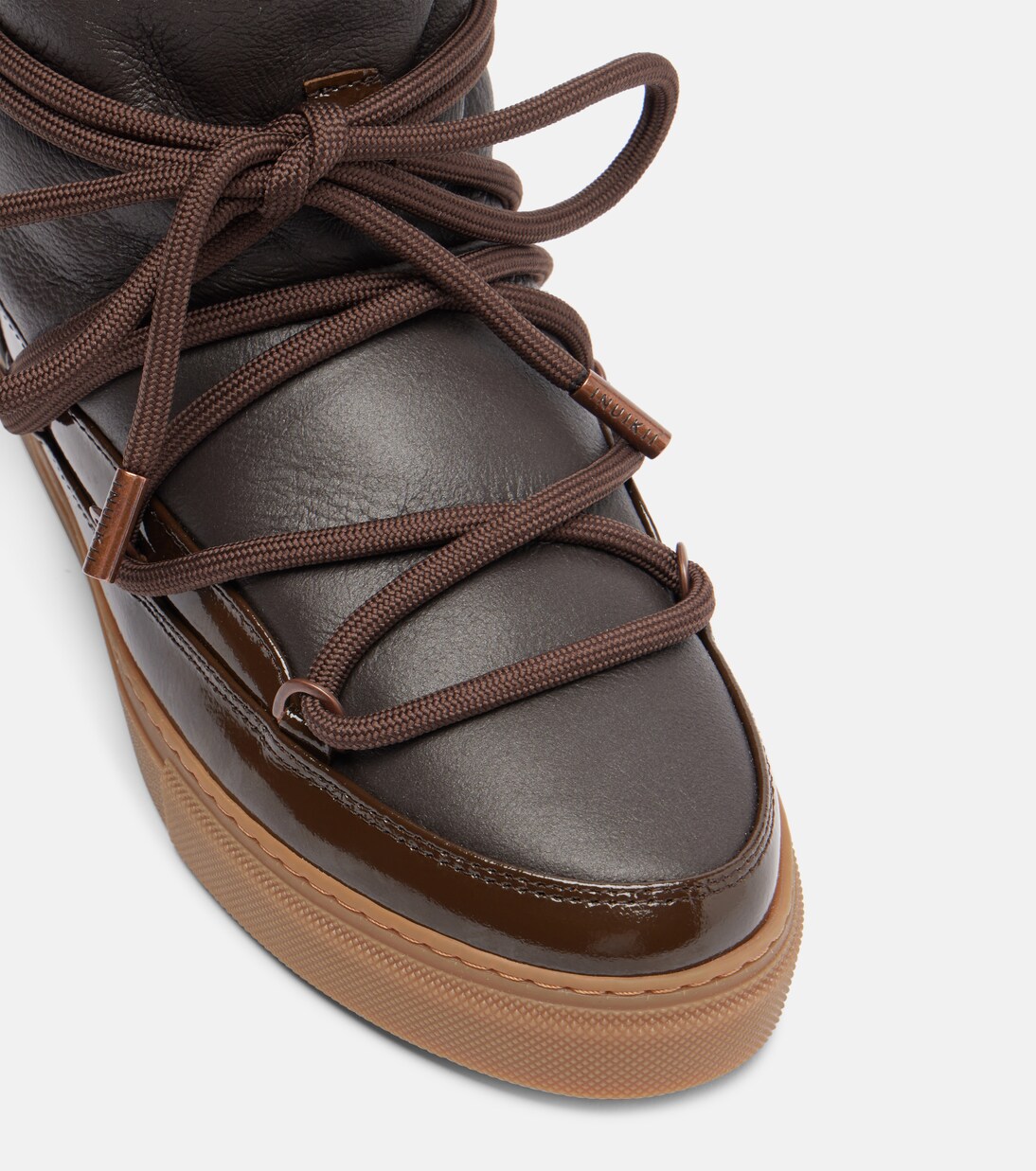 Gloss leather snow boots in brown - Inuikii | Mytheresa