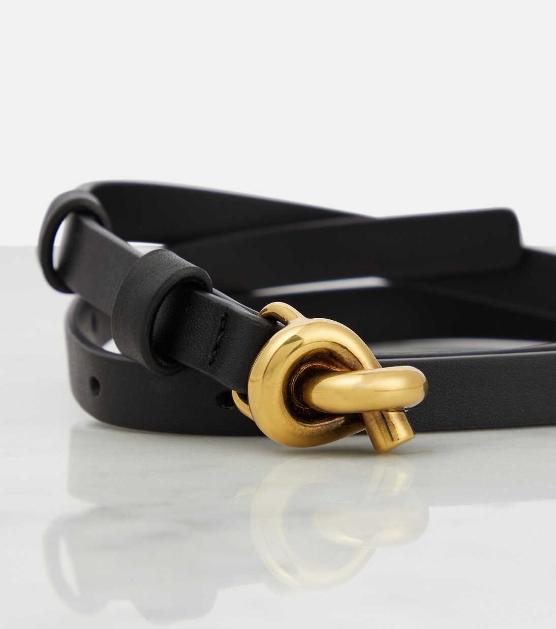 Knot leather belt in black - Bottega Veneta | Mytheresa