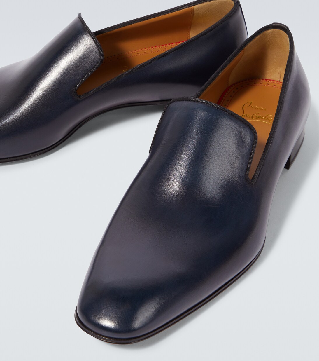 Dandelion leather loafers in blue - Christian Louboutin | Mytheresa