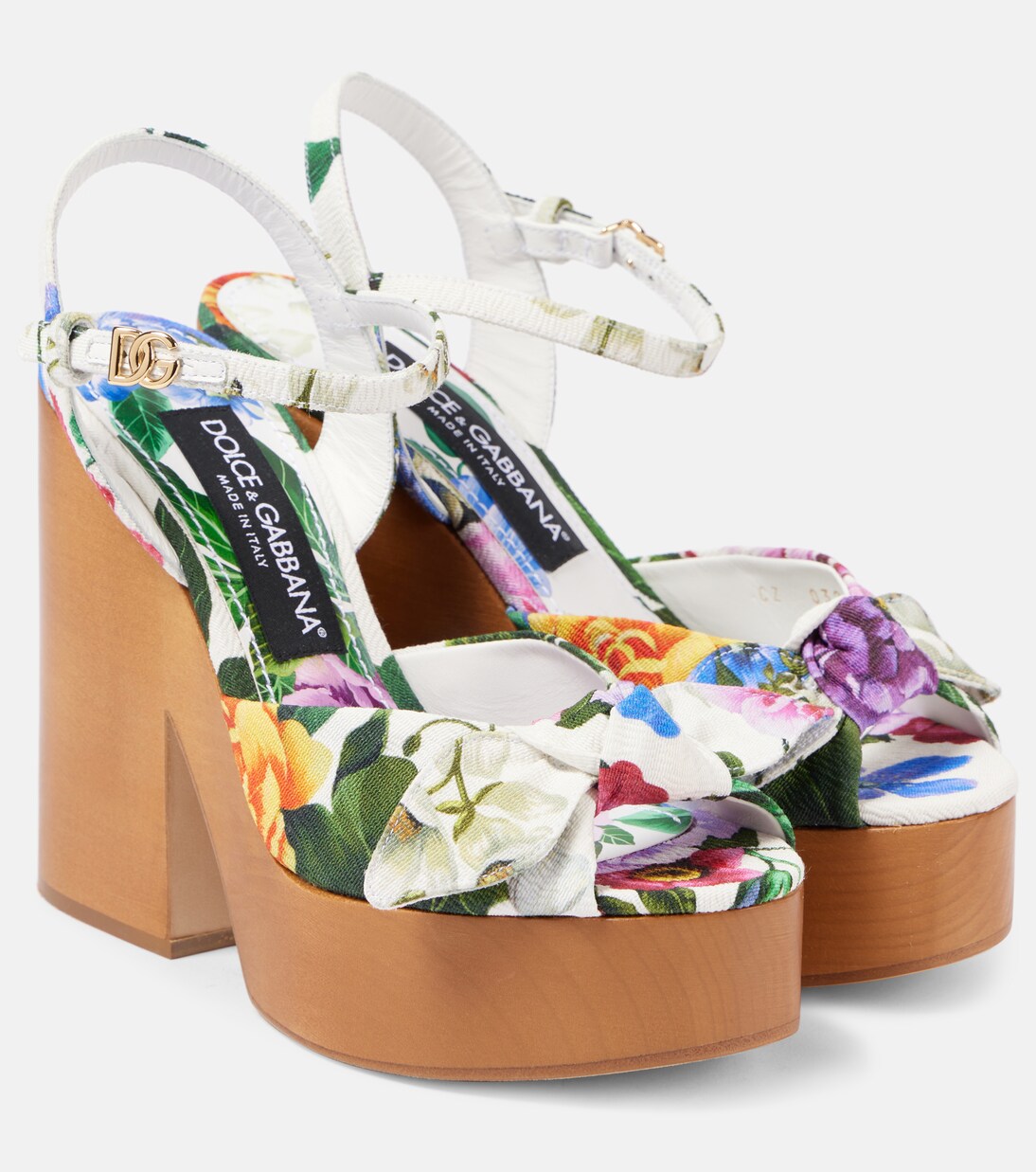 Floral jacquard platform sandals in multicoloured - Dolce Gabbana