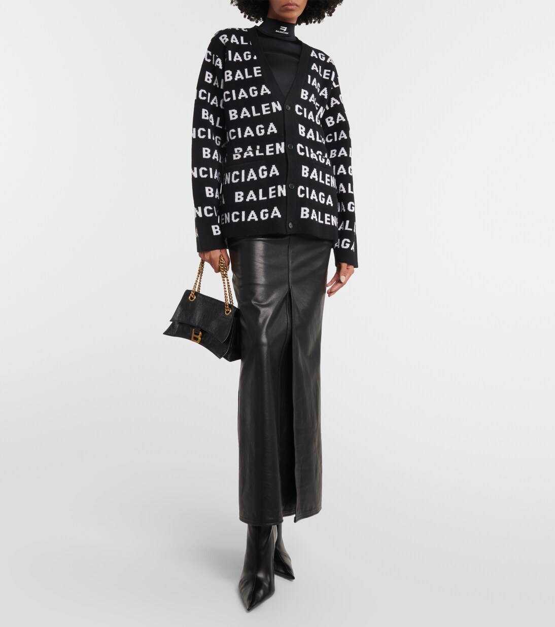 Logo jacquard wool-blend cardigan in multicoloured - Balenciaga