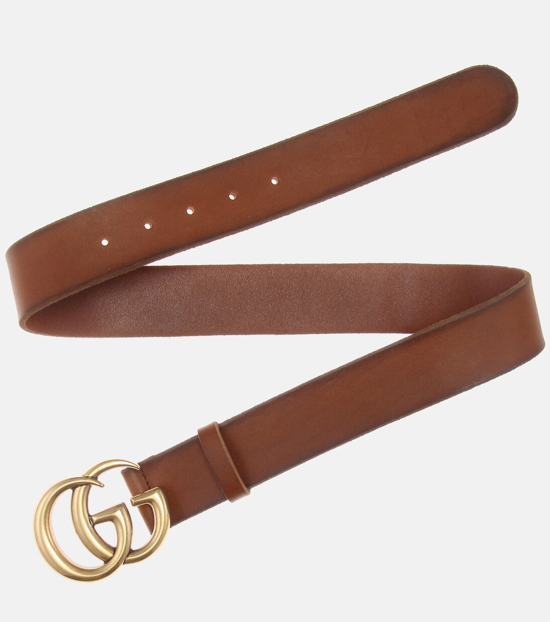 GG leather belt in brown - Gucci | Mytheresa