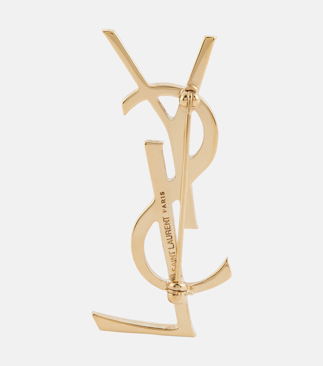 Monogram brooch in gold - Saint Laurent | Mytheresa