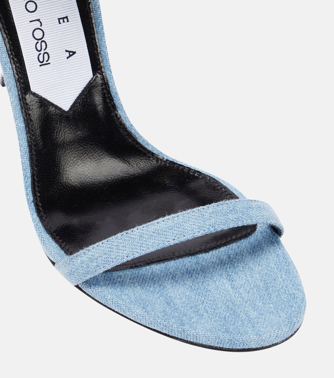 x Sergio Rossi Marquise denim sandals in blue - Area | Mytheresa