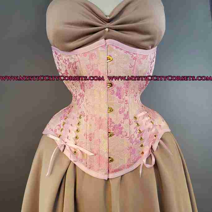 Corset Underbust Pink Dragon Brocade MCC73A