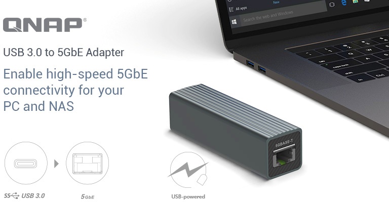 QNAP reveals the QNA-UC5G1T USB 3.0 to 5 GbE adapter for NAS and
