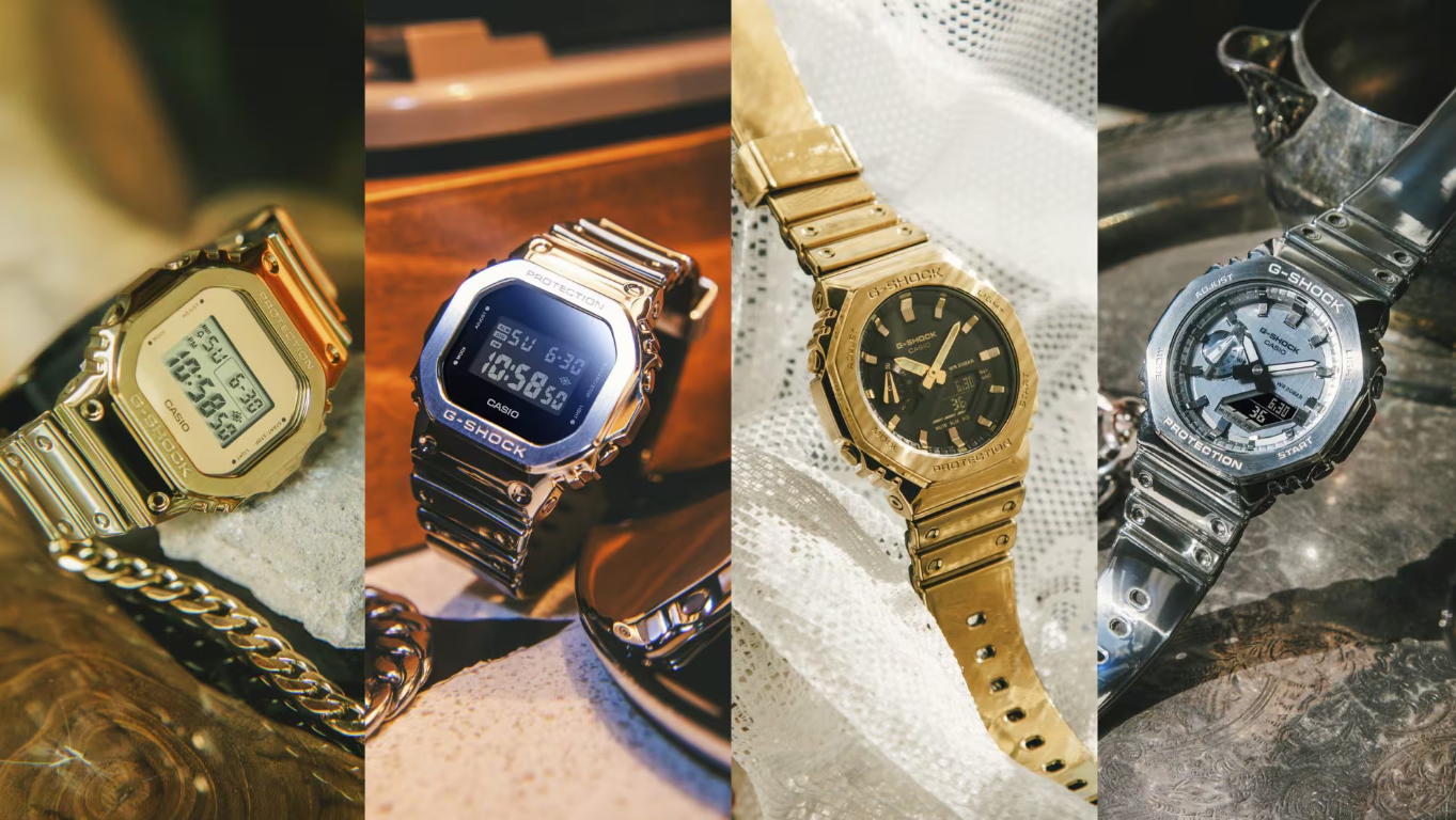 Casio G-Shock Fine Metallic Series: 4 stunning silver and gold