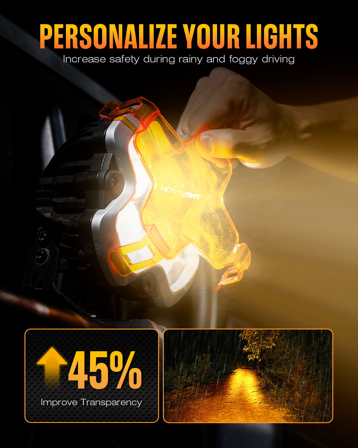 NOVSIGHT HALO Series 6'' LED Pods with DRL 60W Spot beam and Mix