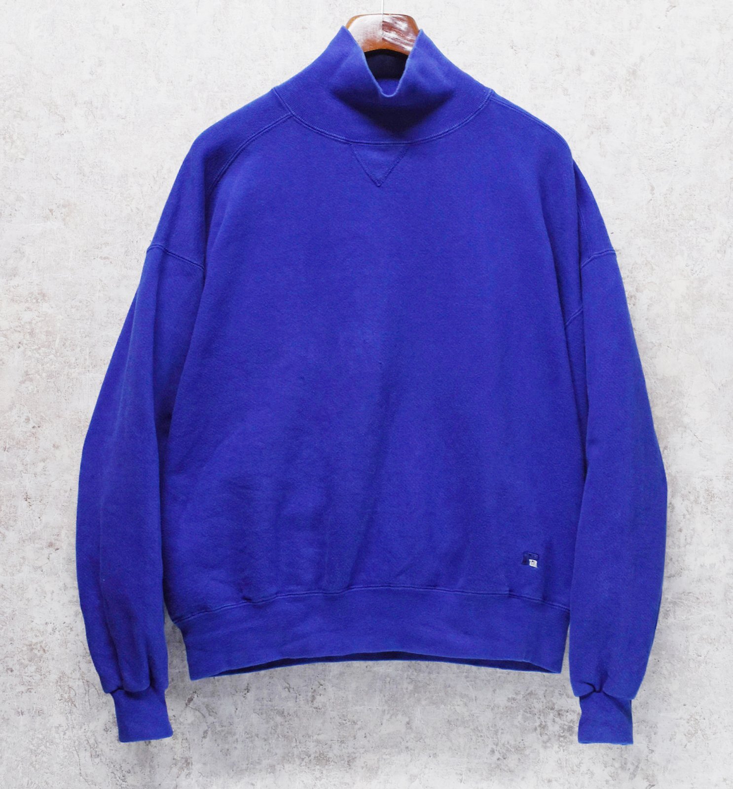 90's【USA製】【RUSSELL】ラッセル 【ビンテージ】青 前V【無地