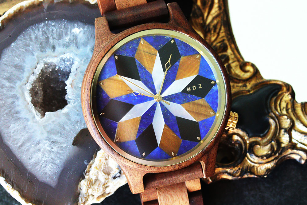 天然石×天然木 唯一無二の美しい模様の腕時計「NOZ」
