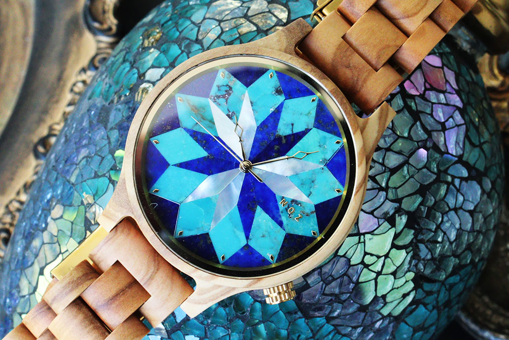 天然石×天然木 唯一無二の美しい模様の腕時計「NOZ」