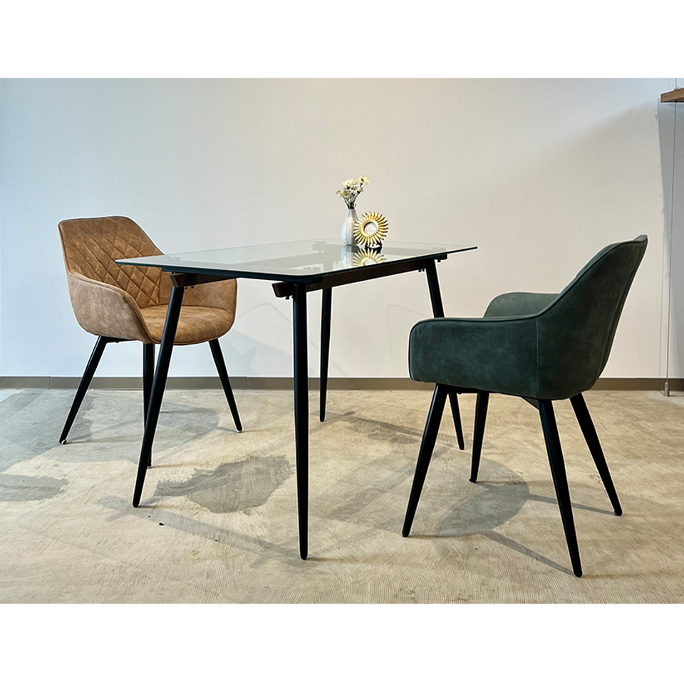 グラストップテーブル SDT2051【送料無料】ブラック | NOCEノーチェ