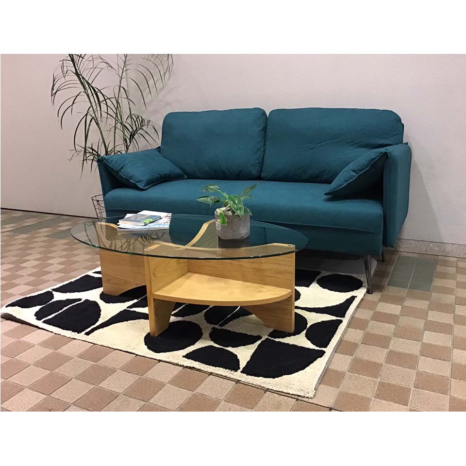 再値下げ】組立式ソファTM-220601【送料無料】ピーコックグリーン