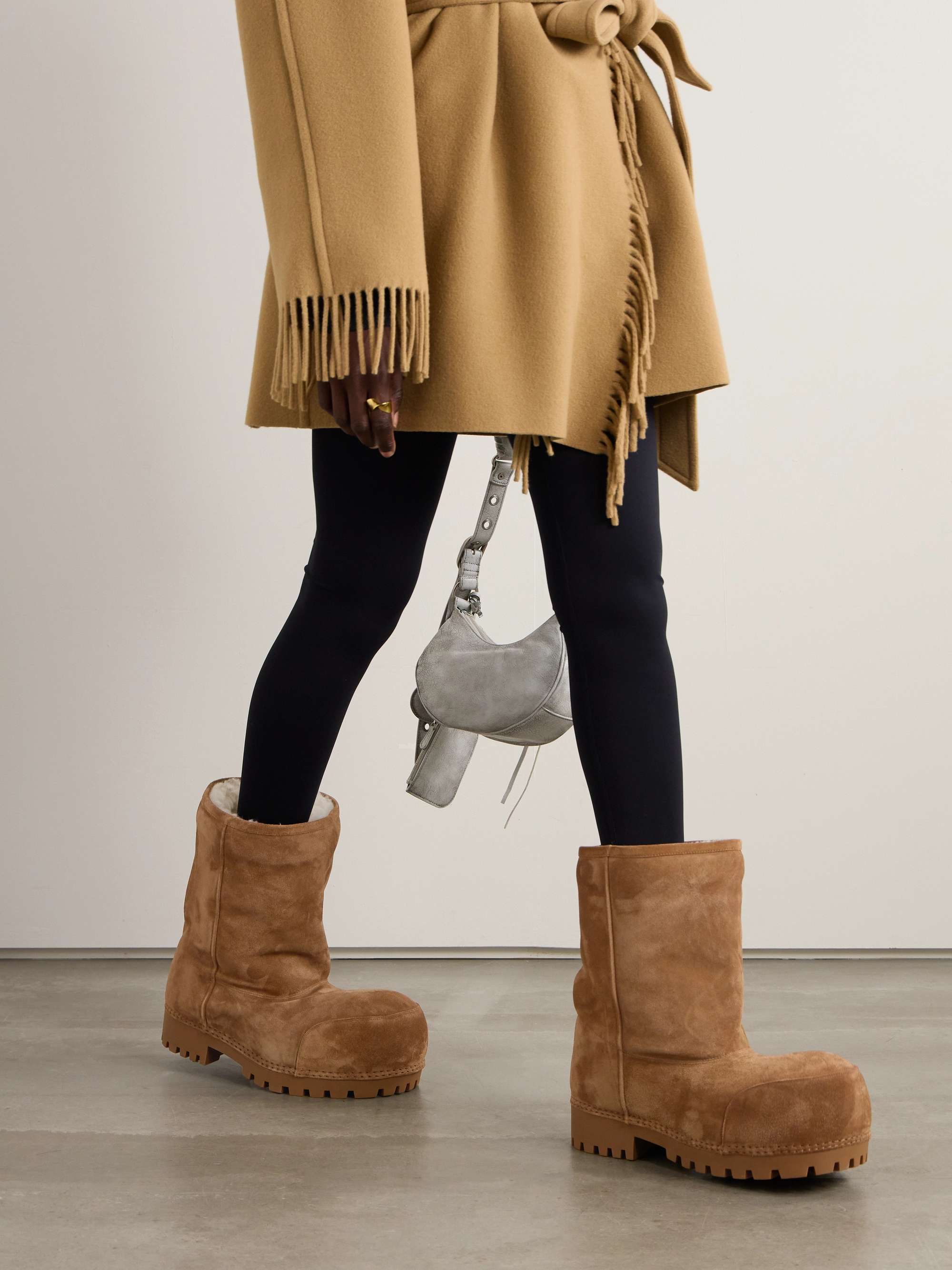 BALENCIAGA Alaska Low shearling-lined suede boots | NET-A-PORTER